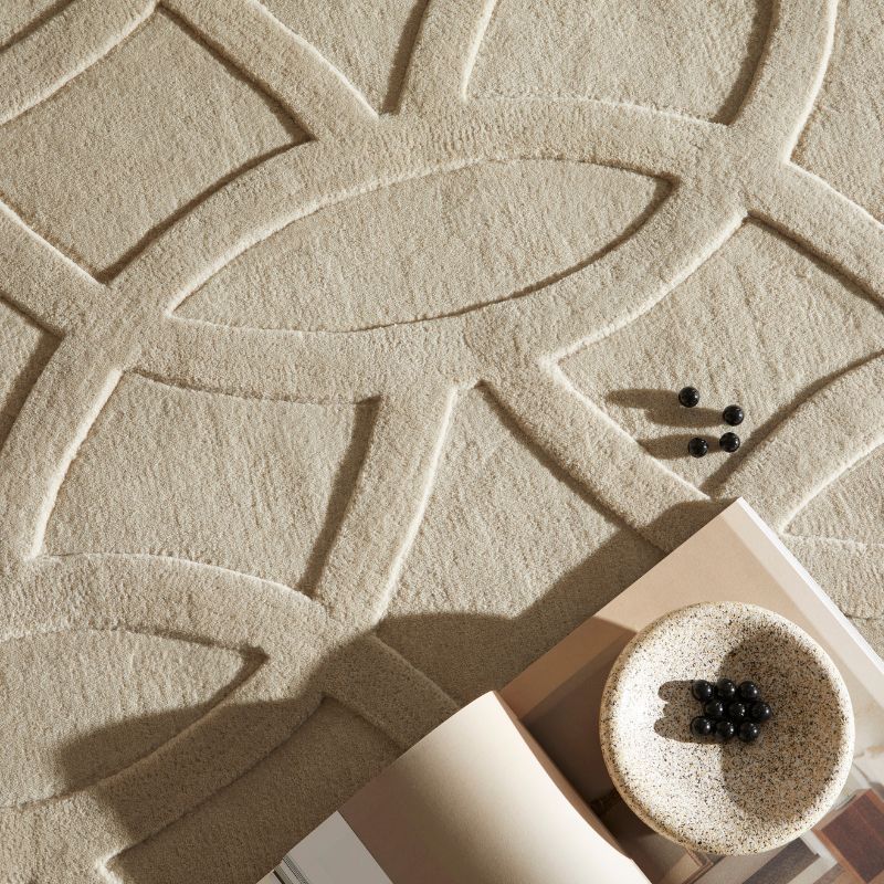 Priory Rectangle Taupe Circles