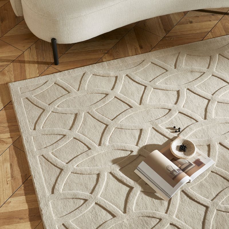 Priory Rectangle Taupe Circles