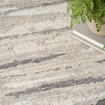 Sustainable Trends Rectangle Ivory Multicolour Stripes