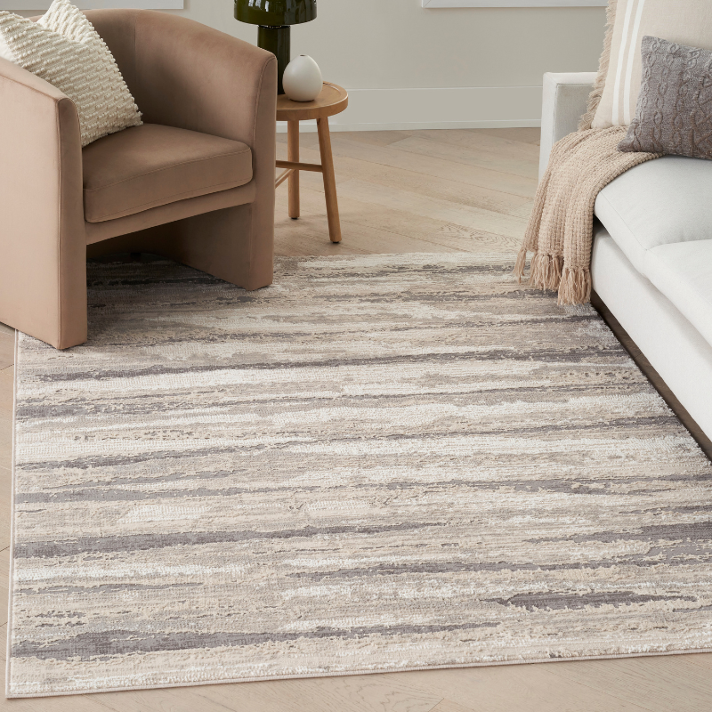 Sustainable Trends Rectangle Ivory Multicolour Stripes