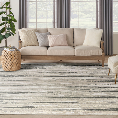 Sustainable Trends Rectangle Ivory Multicolour Stripes