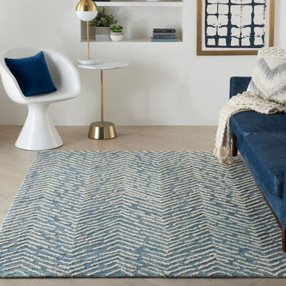 Colorado Rectangle Indigo and Ivory