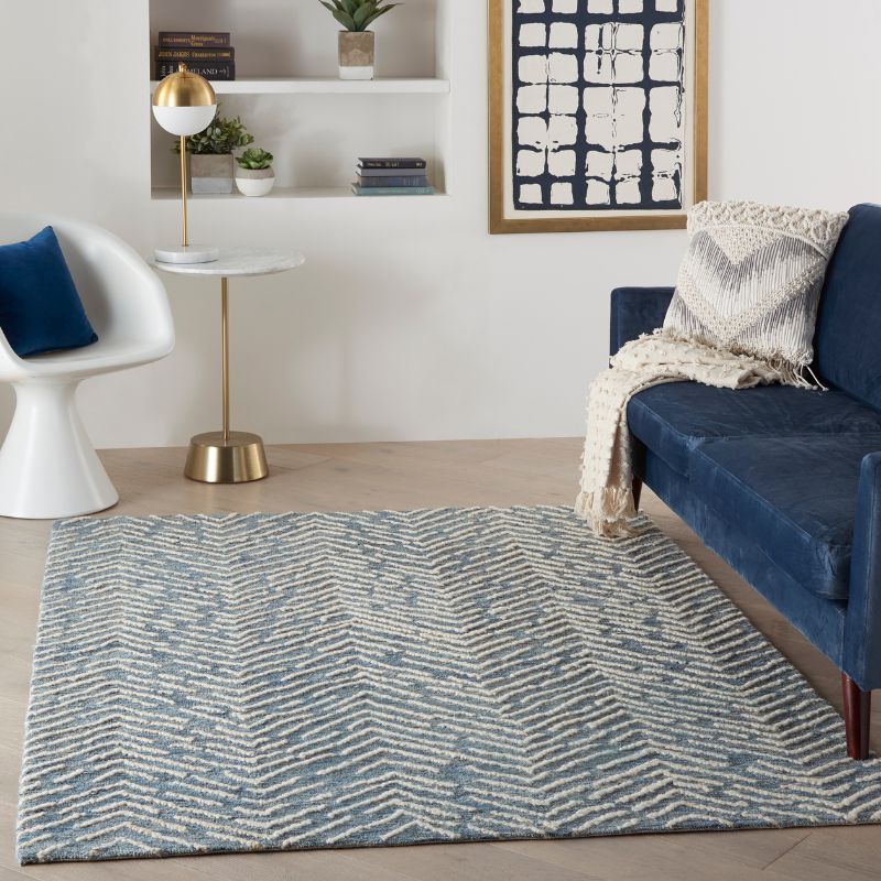 Colorado Rectangle Indigo and Ivory