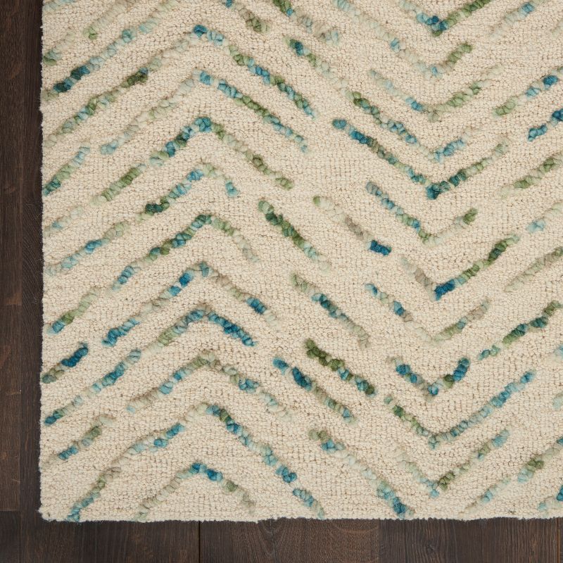 Colorado Rectangle Ivory and Green